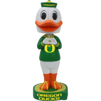 The Oregon Duck Oregon Ducks Mascot Throw The O 12 Inch Bobblehead - Image 2